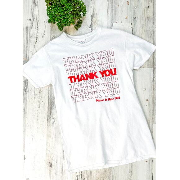 Vintage 90’s Thank You Single Stitch Graphic Tee small - Picture 2 of 6